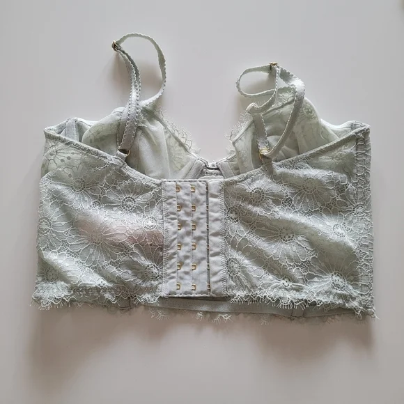 Victoria secret 34C mint green unlined longline demi bra - Picture 5 of 10